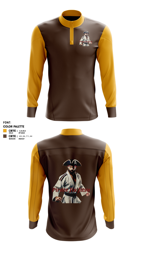 Quarter Zip Jacket, Pirate Jiu Jitsu, Wrestling, Teamtime, Team time, sublimation, custom sports apparel, team uniforms, spirit wear, spiritwear, sports uniforms, custom shirts, team store, custom team store, fundraiser sports, apparel fundraiser