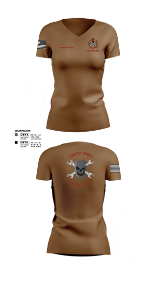 Women's Short Sleeve Vneck Shirt, 758th SMC, Army, Teamtime, Team time, sublimation, custom sports apparel, team uniforms, spirit wear, spiritwear, sports uniforms, custom shirts, team store, custom team store, fundraiser sports, apparel fundraiser