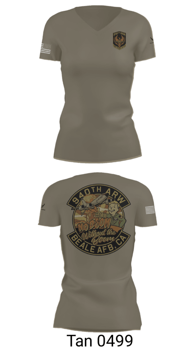 940 Air Refueling Wing 53360157 Women's Short Sleeve V-neck Shirt - 68