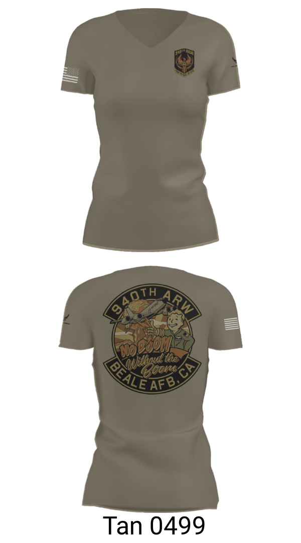 Women's Short Sleeve Vneck Shirt, 940 Air Refueling Wing, , Teamtime, Team time, sublimation, custom sports apparel, team uniforms, spirit wear, spiritwear, sports uniforms, custom shirts, team store, custom team store, fundraiser sports, apparel fundraiser