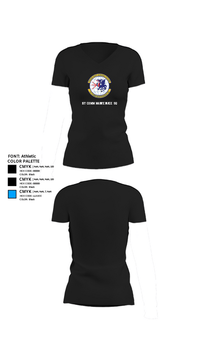 1st Comm Maintenance Sq 14666523 Women's Short Sleeve V-neck Shirt - 24