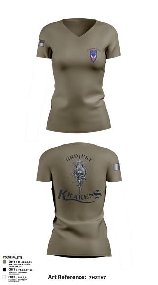 Womens Short Sleeve Vneck Shirt, 3RD PLT95TH CBRN3rd plt, Army, Teamtime, Team time, sublimation, custom sports apparel, team uniforms, spirit wear, spiritwear, sports uniforms, custom shirts, team store, custom team store, fundraiser sports, apparel fundraiser