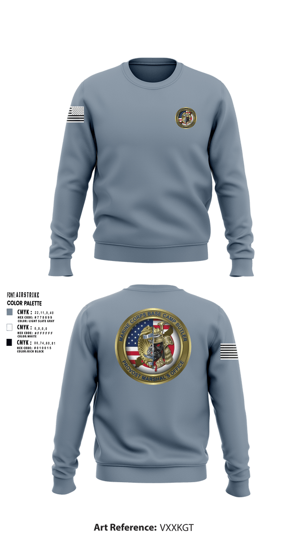 Crew Neck Sweatshirt, Okinawa Provost Marshals office, Marines, Teamtime, Team time, sublimation, custom sports apparel, team uniforms, spirit wear, spiritwear, sports uniforms, custom shirts, team store, custom team store, fundraiser sports, apparel fundraiser