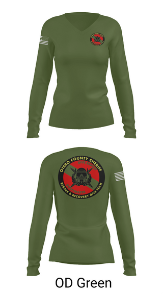 Womens Long Sleeve Vneck Shirt, Otero County Sheriff, Police, Teamtime, Team time, sublimation, custom sports apparel, team uniforms, spirit wear, spiritwear, sports uniforms, custom shirts, team store, custom team store, fundraiser sports, apparel fundraiser