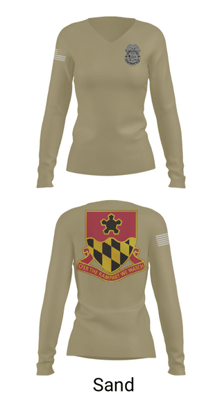 Women's Long Sleeve Vneck Shirt, 2nd MTB/70th RTI, Army, Teamtime, Team time, sublimation, custom sports apparel, team uniforms, spirit wear, spiritwear, sports uniforms, custom shirts, team store, custom team store, fundraiser sports, apparel fundraiser