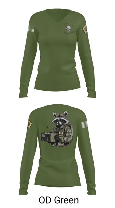 Node 66216 Bandwidth Bandits 75270738 Women's Long Sleeve V-neck Shirt - 57