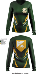 Grossmont College Softball 7562303 Women's Long Sleeve V-neck Shirt - 2