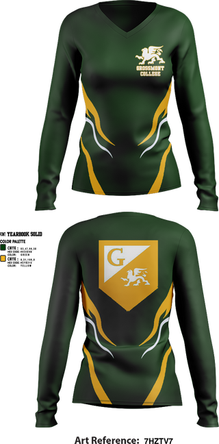 Womens Long Sleeve Vneck Shirt, Grossmont College Softball, Softball, Teamtime, Team time, sublimation, custom sports apparel, team uniforms, spirit wear, spiritwear, sports uniforms, custom shirts, team store, custom team store, fundraiser sports, apparel fundraiser