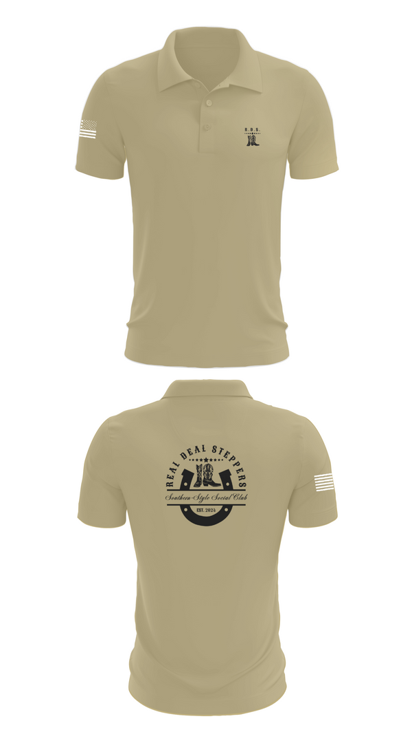 Short Sleeve Performance Polo, Real Deal Steppers, Spirit Store, Teamtime, Team time, sublimation, custom sports apparel, team uniforms, spirit wear, spiritwear, sports uniforms, custom shirts, team store, custom team store, fundraiser sports, apparel fundraiser