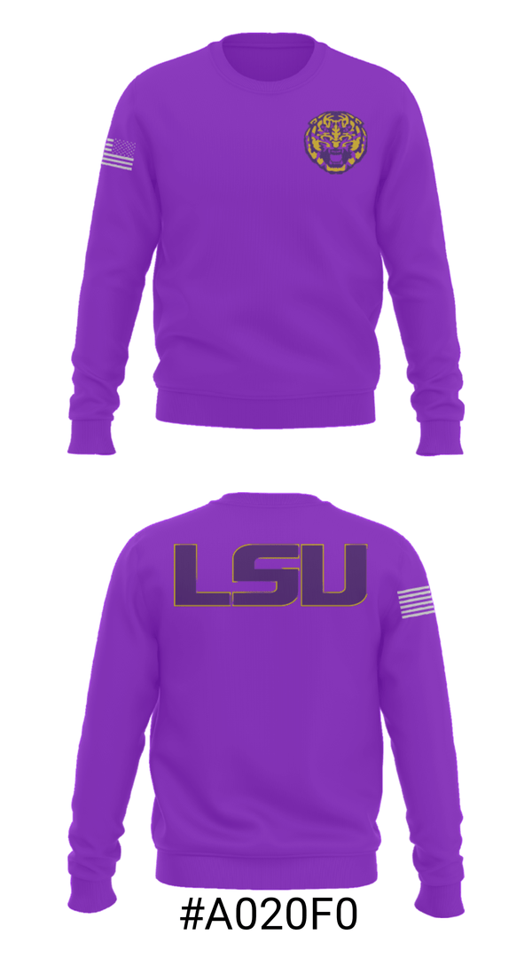 Crew Neck Sweatshirt, Louisiana State University, Spirit Store, Teamtime, Team time, sublimation, custom sports apparel, team uniforms, spirit wear, spiritwear, sports uniforms, custom shirts, team store, custom team store, fundraiser sports, apparel fundraiser