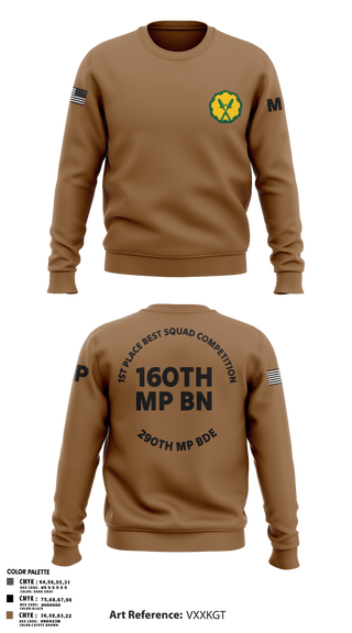 Crew Neck Sweatshirt, 160th mp bn, Army, Teamtime, Team time, sublimation, custom sports apparel, team uniforms, spirit wear, spiritwear, sports uniforms, custom shirts, team store, custom team store, fundraiser sports, apparel fundraiser