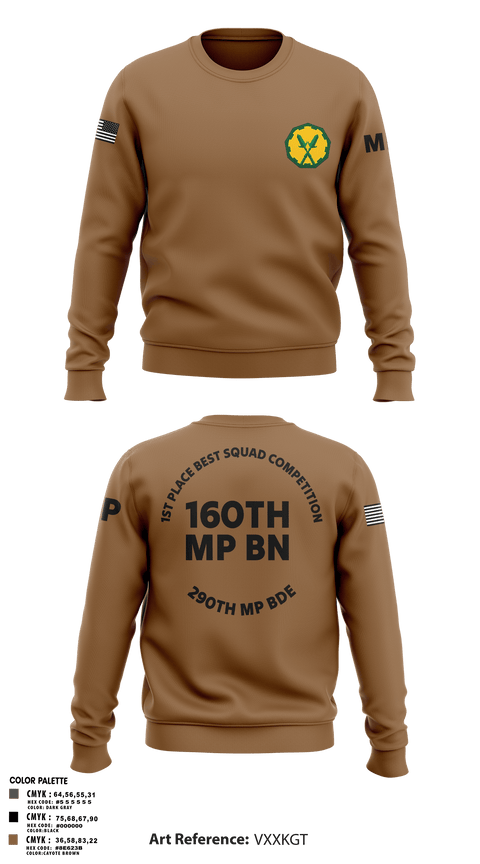 Crew Neck Sweatshirt, 160th mp bn, Army, Teamtime, Team time, sublimation, custom sports apparel, team uniforms, spirit wear, spiritwear, sports uniforms, custom shirts, team store, custom team store, fundraiser sports, apparel fundraiser