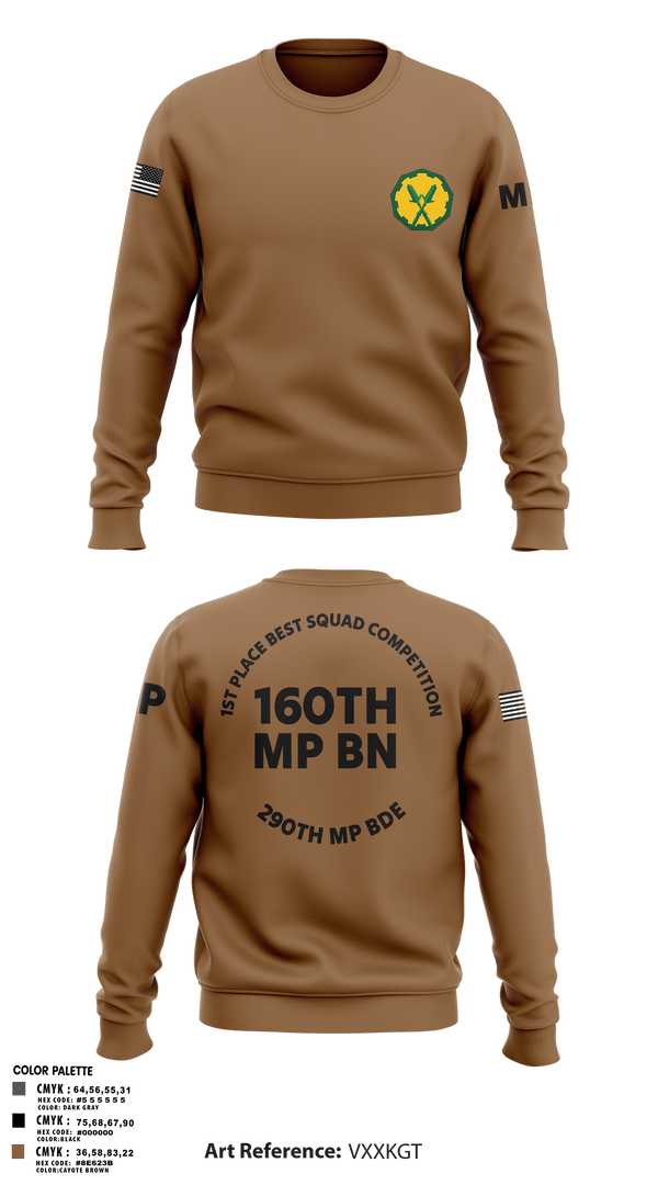 Crew Neck Sweatshirt, 160th mp bn, Army, Teamtime, Team time, sublimation, custom sports apparel, team uniforms, spirit wear, spiritwear, sports uniforms, custom shirts, team store, custom team store, fundraiser sports, apparel fundraiser