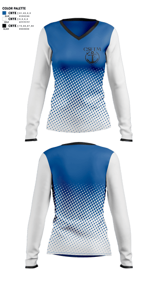 Womens Long Sleeve Vneck Shirt, Cudahy High School Swimming, Swimming, Teamtime, Team time, sublimation, custom sports apparel, team uniforms, spirit wear, spiritwear, sports uniforms, custom shirts, team store, custom team store, fundraiser sports, apparel fundraiser