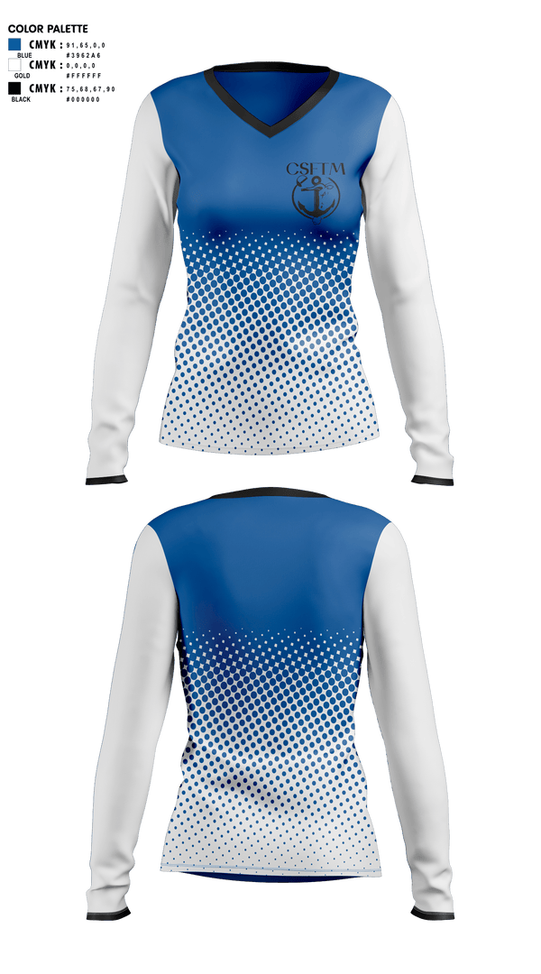 Womens Long Sleeve Vneck Shirt, Cudahy High School Swimming, Swimming, Teamtime, Team time, sublimation, custom sports apparel, team uniforms, spirit wear, spiritwear, sports uniforms, custom shirts, team store, custom team store, fundraiser sports, apparel fundraiser