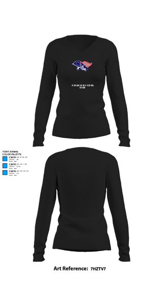 Womens Long Sleeve Vneck Shirt, Red Land High School Cheer, Cheer, Teamtime, Team time, sublimation, custom sports apparel, team uniforms, spirit wear, spiritwear, sports uniforms, custom shirts, team store, custom team store, fundraiser sports, apparel fundraiser