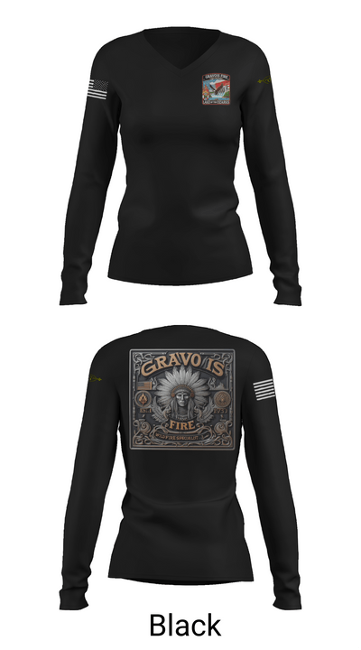 Gravois Fire Special Operations 80045989 Women's Long Sleeve V-neck Shirt - 37