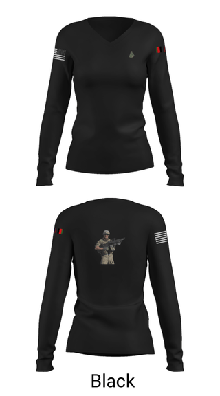 Womens Long Sleeve Vneck Shirt, MS ADT SECFOR, Army, Teamtime, Team time, sublimation, custom sports apparel, team uniforms, spirit wear, spiritwear, sports uniforms, custom shirts, team store, custom team store, fundraiser sports, apparel fundraiser