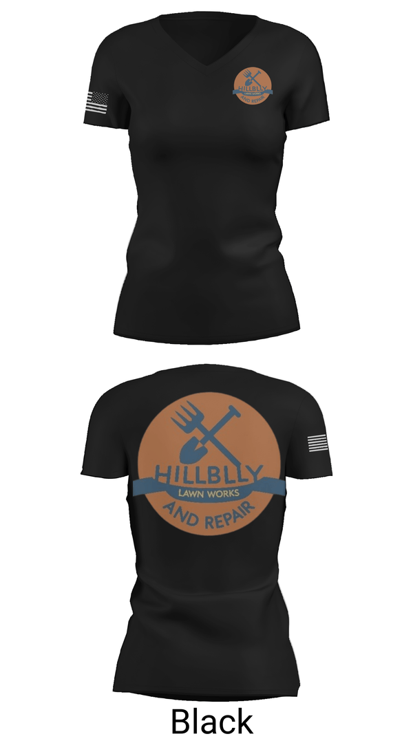 Womens Short Sleeve Vneck Shirt, Hillbilly Lawn Works And Repair, , Teamtime, Team time, sublimation, custom sports apparel, team uniforms, spirit wear, spiritwear, sports uniforms, custom shirts, team store, custom team store, fundraiser sports, apparel fundraiser