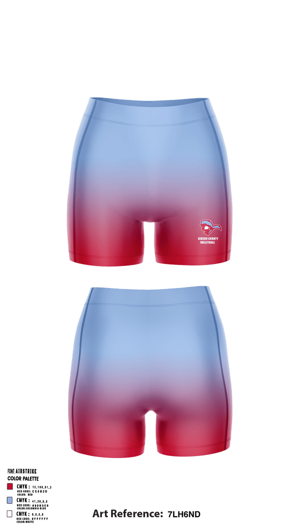 Women's Compression Shorts, Gibson County High School Volleyball, Women's Volleyball, Teamtime, Team time, sublimation, custom sports apparel, team uniforms, spirit wear, spiritwear, sports uniforms, custom shirts, team store, custom team store, fundraiser sports, apparel fundraiser