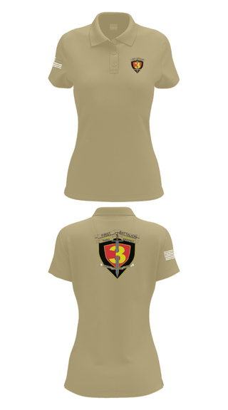 Women's Short Sleeve Performance Polo, 1st bn 3rd Mar, Marines, Teamtime, Team time, sublimation, custom sports apparel, team uniforms, spirit wear, spiritwear, sports uniforms, custom shirts, team store, custom team store, fundraiser sports, apparel fundraiser