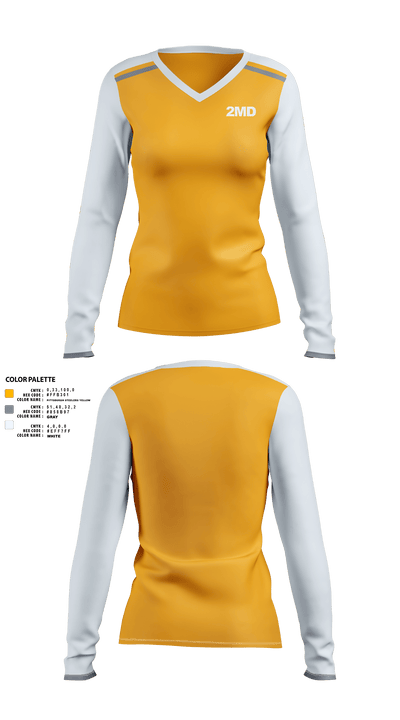 2MD 67087684 Women's Long Sleeve V-neck Shirt - 1