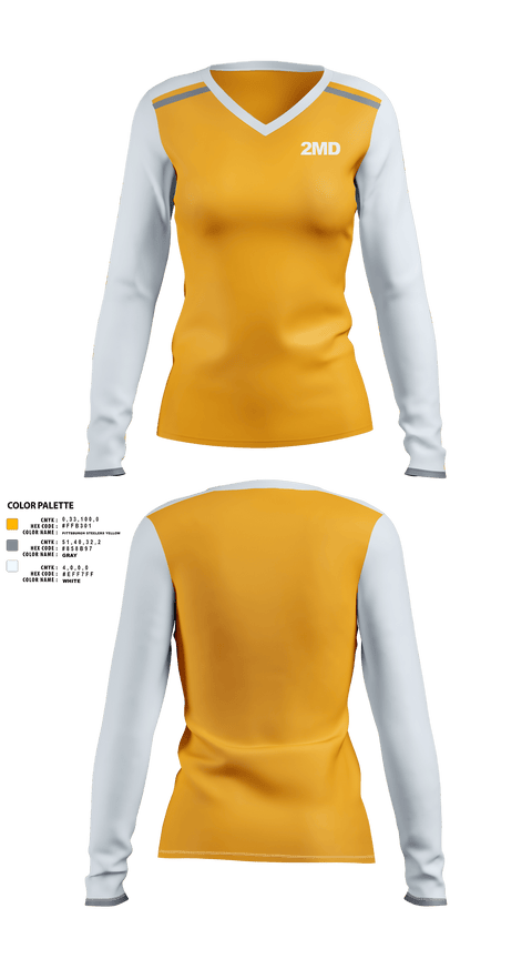 Womens Long Sleeve Vneck Shirt, 2MD, E-Sports, Teamtime, Team time, sublimation, custom sports apparel, team uniforms, spirit wear, spiritwear, sports uniforms, custom shirts, team store, custom team store, fundraiser sports, apparel fundraiser