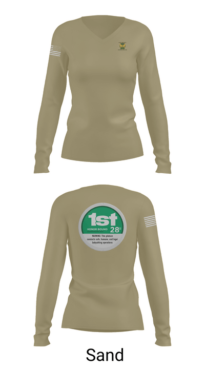 28th MP Company 42431415 Women's Long Sleeve V-neck Shirt - 92