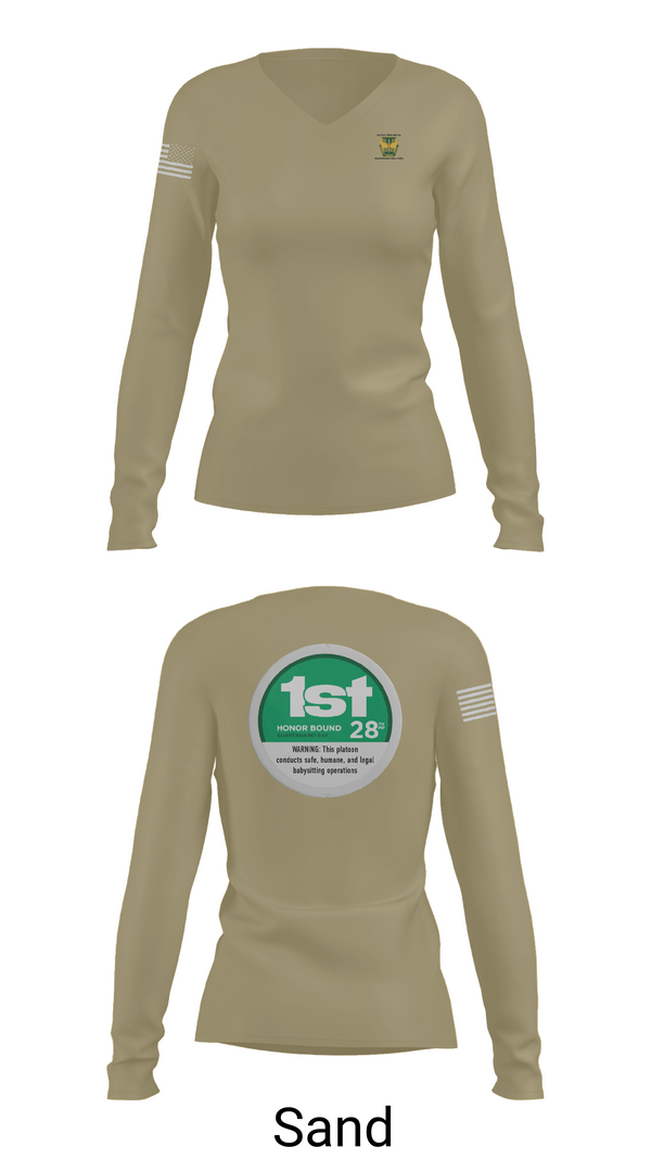 Womens Long Sleeve Vneck Shirt, 28th MP Company, National Guard, Teamtime, Team time, sublimation, custom sports apparel, team uniforms, spirit wear, spiritwear, sports uniforms, custom shirts, team store, custom team store, fundraiser sports, apparel fundraiser