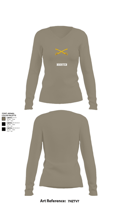 ROOSTER 24991887 Women's Long Sleeve V-neck Shirt - 62