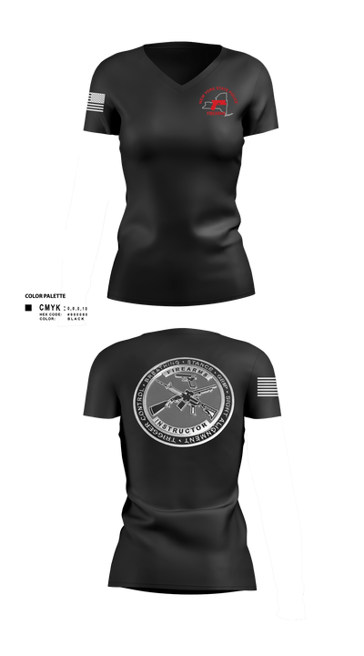 Firearms and Tactics training 60142734 Women's Short Sleeve V-neck Shirt - 101