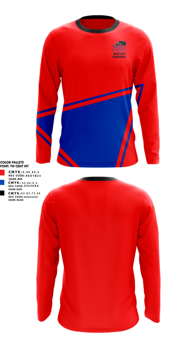 Bartlett Panthers 38040083 Long Sleeve Performance Shirt 1