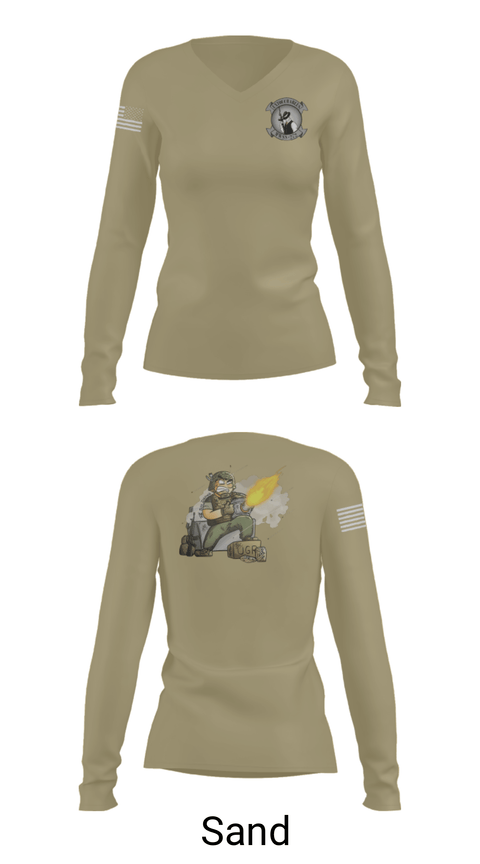 Women's Long Sleeve Vneck Shirt, FIELD MESS, Marines, Teamtime, Team time, sublimation, custom sports apparel, team uniforms, spirit wear, spiritwear, sports uniforms, custom shirts, team store, custom team store, fundraiser sports, apparel fundraiser