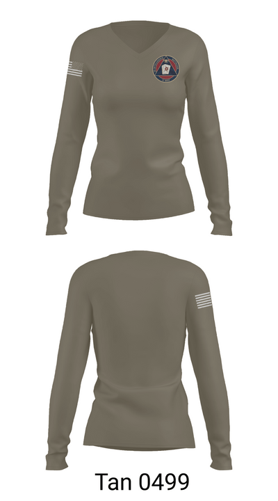 2D INTEL BN S1 60990393 Women's Long Sleeve V-neck Shirt -1 77
