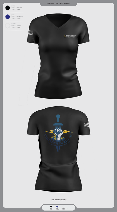 Silent Wounds and Warriors Foundation 26778593 Women's Short Sleeve V-neck Shirt - 1