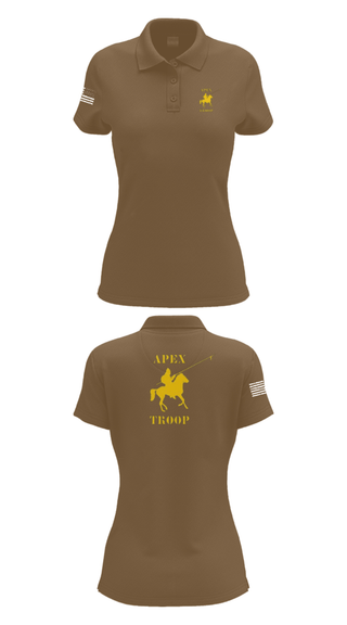 Women's Short Sleeve Performance Polo, Alpha Troop, 1-221 CAV, National Guard, Teamtime, Team time, sublimation, custom sports apparel, team uniforms, spirit wear, spiritwear, sports uniforms, custom shirts, team store, custom team store, fundraiser sports, apparel fundraiser