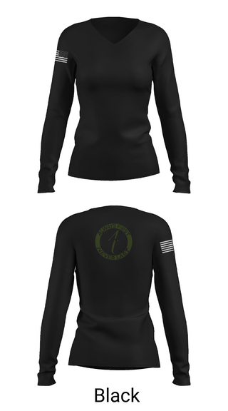 Womens Long Sleeve Vneck Shirt, 1055th Trans 1st Plt, National Guard, Teamtime, Team time, sublimation, custom sports apparel, team uniforms, spirit wear, spiritwear, sports uniforms, custom shirts, team store, custom team store, fundraiser sports, apparel fundraiser