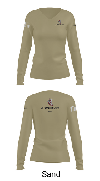 Womens Long Sleeve Vneck Shirt 1, J WALKERS, Air Force, Teamtime, Team time, sublimation, custom sports apparel, team uniforms, spirit wear, spiritwear, sports uniforms, custom shirts, team store, custom team store, fundraiser sports, apparel fundraiser