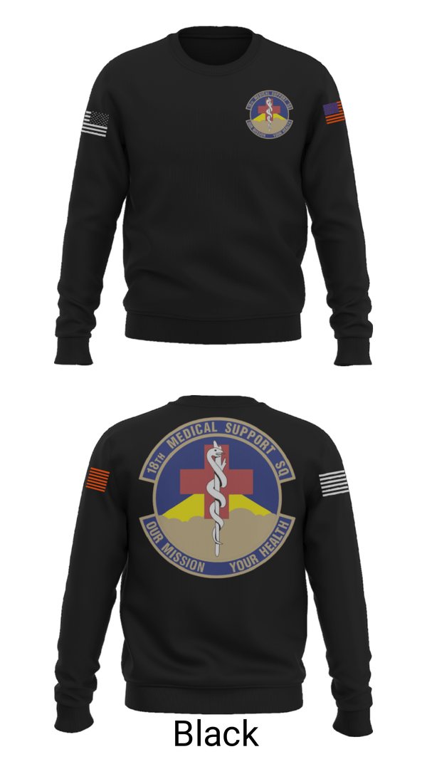Crew Neck Sweatshirt, 18 MDSS, Air Force, Teamtime, Team time, sublimation, custom sports apparel, team uniforms, spirit wear, spiritwear, sports uniforms, custom shirts, team store, custom team store, fundraiser sports, apparel fundraiser