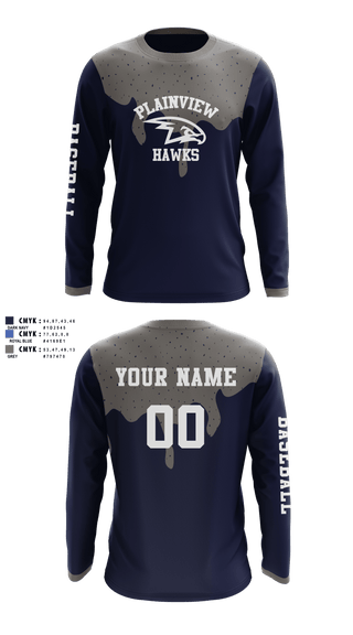 Long Sleeve Performance Shirt, Plainview Hawks 8354559, Baseball, Teamtime, Team time, sublimation, custom sports apparel, team uniforms, spirit wear, spiritwear, sports uniforms, custom shirts, team store, custom team store, fundraiser sports, apparel fundraiser
