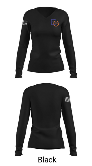 Women's Long Sleeve Vneck Shirt, East Orange County Little League, Baseball, Teamtime, Team time, sublimation, custom sports apparel, team uniforms, spirit wear, spiritwear, sports uniforms, custom shirts, team store, custom team store, fundraiser sports, apparel fundraiser
