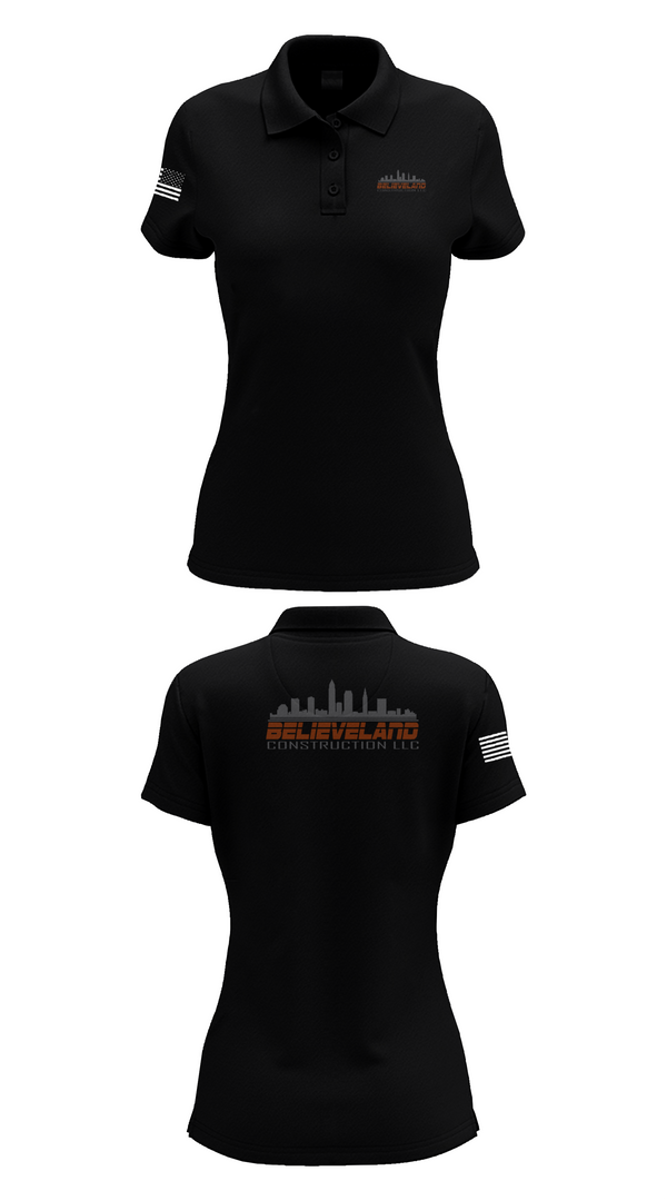 Womens Short Sleeve Performance Polo, Believeland Construction LLC, , Teamtime, Team time, sublimation, custom sports apparel, team uniforms, spirit wear, spiritwear, sports uniforms, custom shirts, team store, custom team store, fundraiser sports, apparel fundraiser