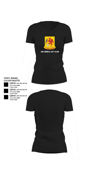 Women's Short Sleeve Vneck Shirt, 2nd Chemical Battalion, Army, Teamtime, Team time, sublimation, custom sports apparel, team uniforms, spirit wear, spiritwear, sports uniforms, custom shirts, team store, custom team store, fundraiser sports, apparel fundraiser