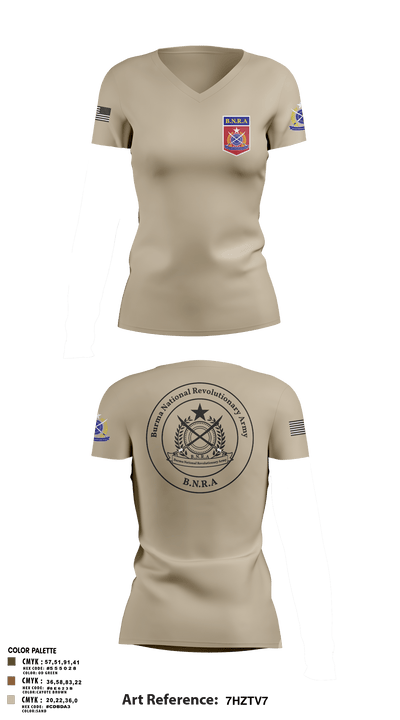 B.N.R.A 22892000 Women's Short Sleeve V-neck Shirt - 3