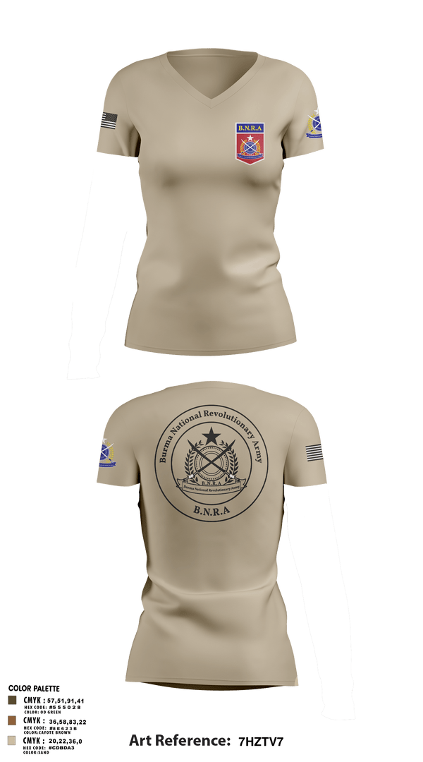 Womens Short Sleeve Vneck Shirt, B.N.R.AB.N.R.Army, Army, Teamtime, Team time, sublimation, custom sports apparel, team uniforms, spirit wear, spiritwear, sports uniforms, custom shirts, team store, custom team store, fundraiser sports, apparel fundraiser