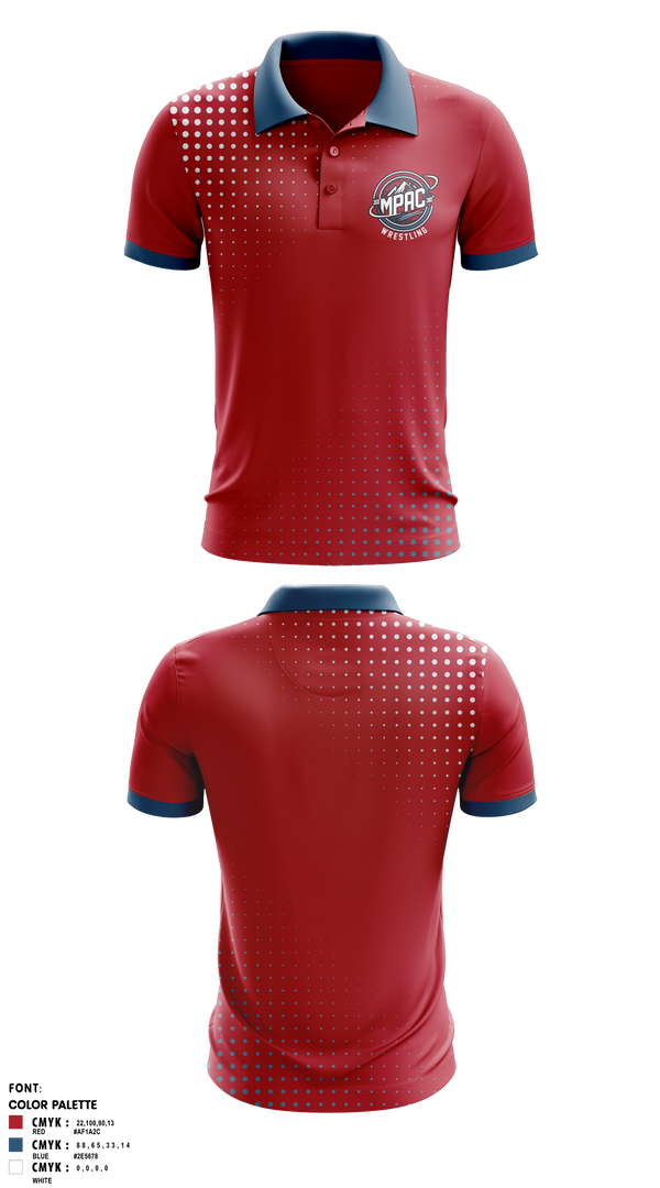 Short Sleeve Performance Polo, MPAC 360° Wrestling, Wrestling, Teamtime, Team time, sublimation, custom sports apparel, team uniforms, spirit wear, spiritwear, sports uniforms, custom shirts, team store, custom team store, fundraiser sports, apparel fundraiser