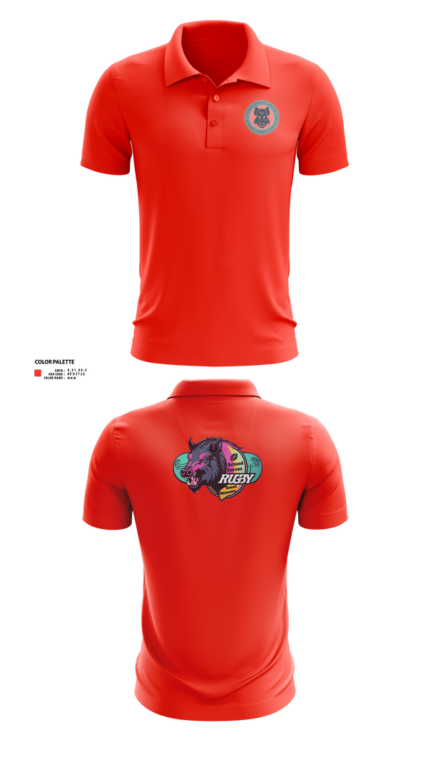 Short Sleeve Performance Polo, Black Boars, Rugby, Teamtime, Team time, sublimation, custom sports apparel, team uniforms, spirit wear, spiritwear, sports uniforms, custom shirts, team store, custom team store, fundraiser sports, apparel fundraiser