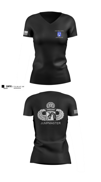 112th Signal Jumpmaster 13242018 Women's Short Sleeve V-neck Shirt - 3