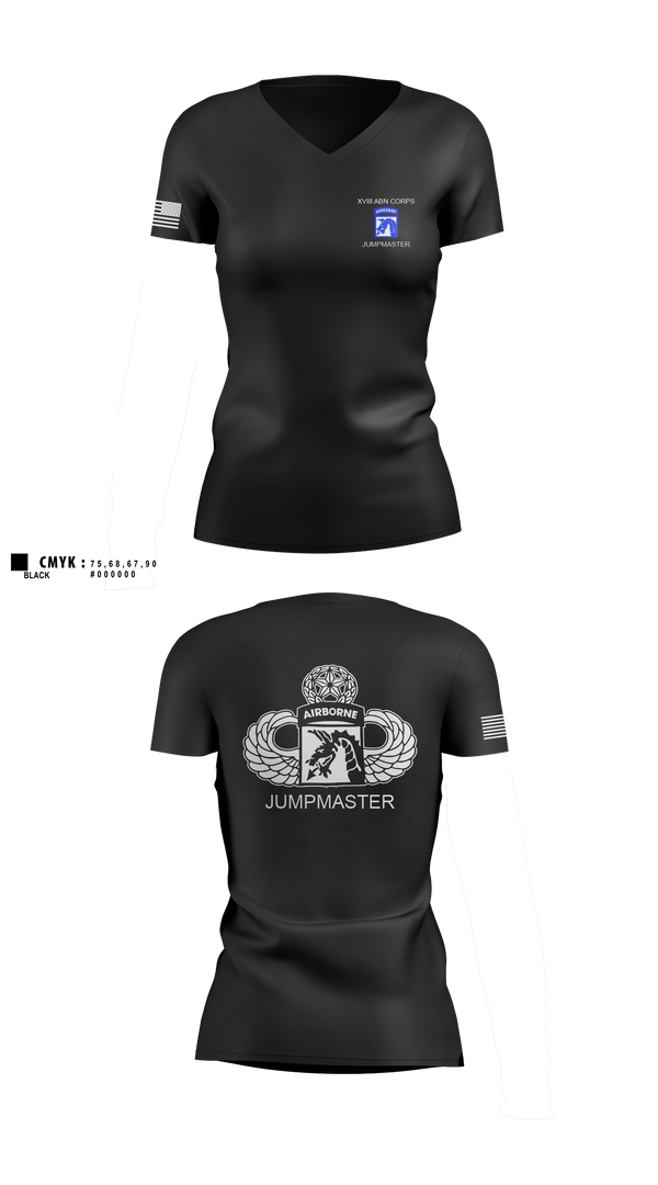 Womens Short Sleeve Vneck Shirt, 112th Signal Jumpmaster, Army, Teamtime, Team time, sublimation, custom sports apparel, team uniforms, spirit wear, spiritwear, sports uniforms, custom shirts, team store, custom team store, fundraiser sports, apparel fundraiser