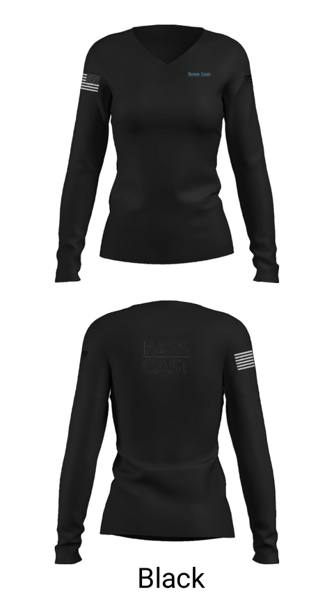 Women's Long Sleeve Vneck Shirt, Bass Cast OutdoorsBass Cast Outdoors, , Teamtime, Team time, sublimation, custom sports apparel, team uniforms, spirit wear, spiritwear, sports uniforms, custom shirts, team store, custom team store, fundraiser sports, apparel fundraiser